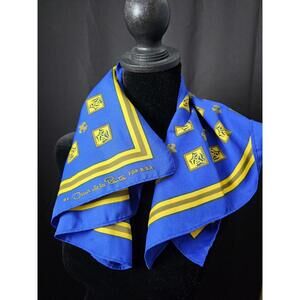 Oscar De La Renta Scarf Blue Womens S Polyester 25 x 25